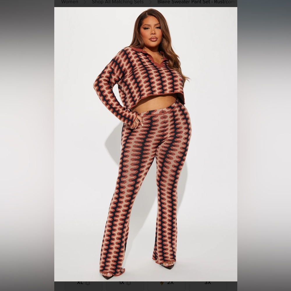 Stylish Wave Pattern Knit Set